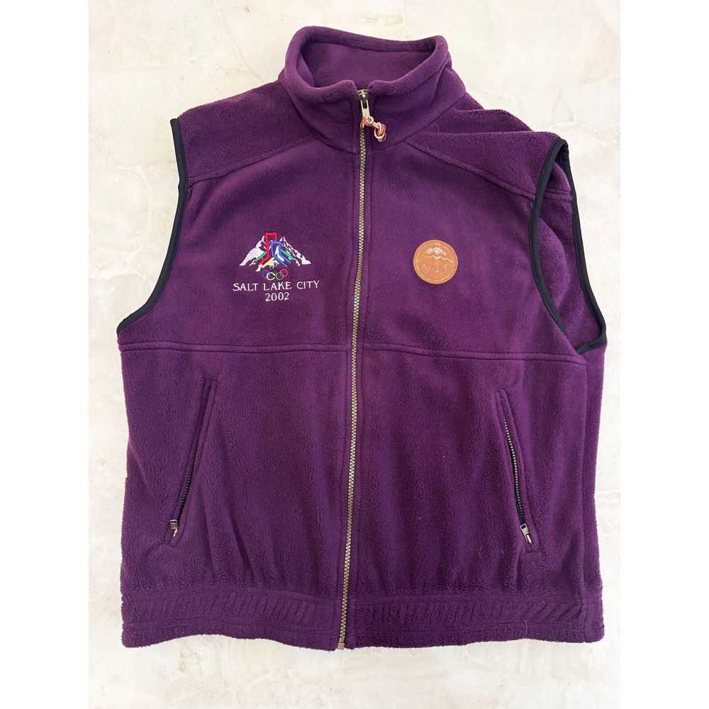 Vintage Marker Salt Lake City 2002 Olympic Polartec Fleece Vest Purple Large